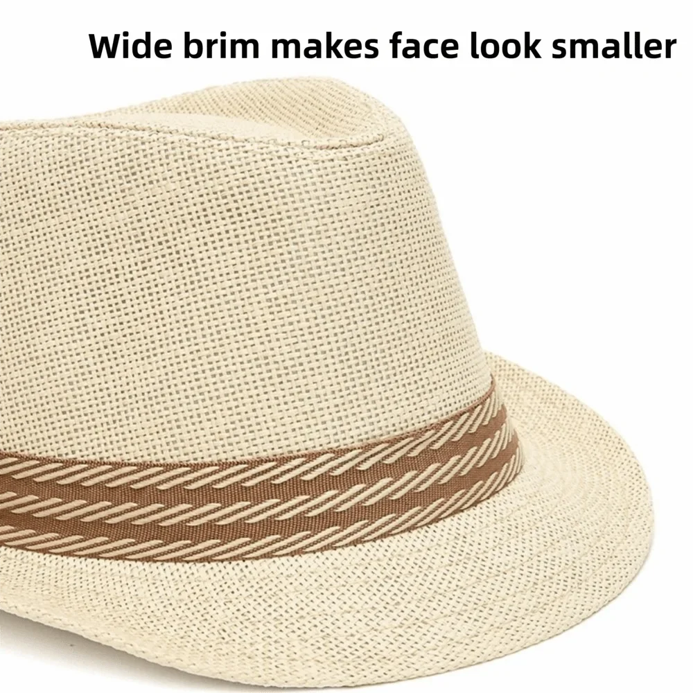 Lightweight Linen Belfry Trilby Hat Sun Protection Versatile Panama Trilby Hat Short Brim Breathable Fedora Sun Hat Travel