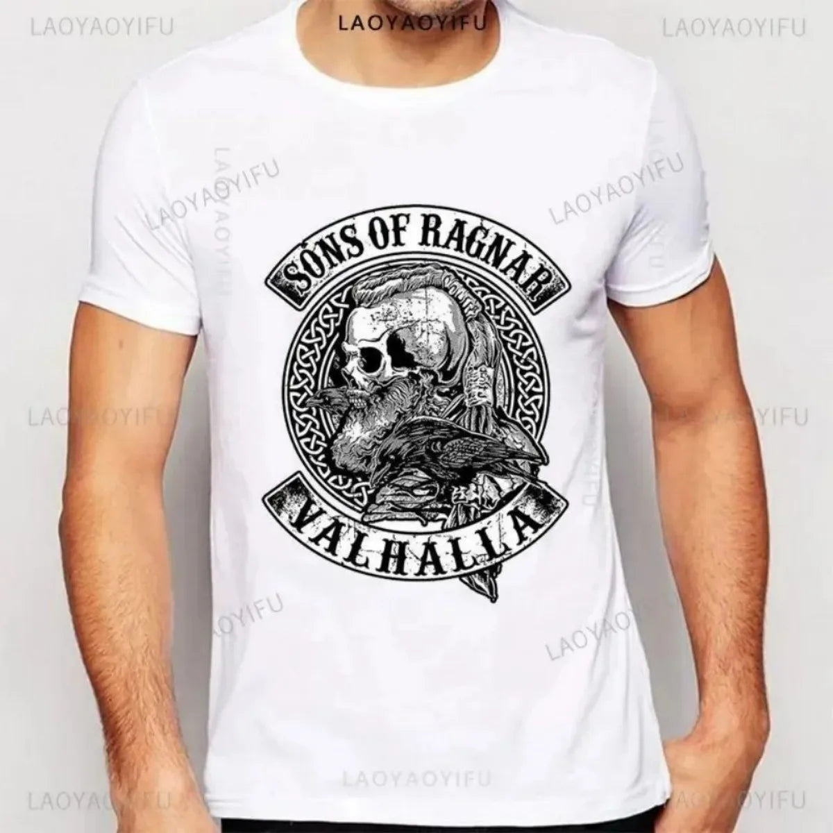 American skull print pattern men's soft and breathable round neck T-shirt suitable for outdoor leisure shopping wear