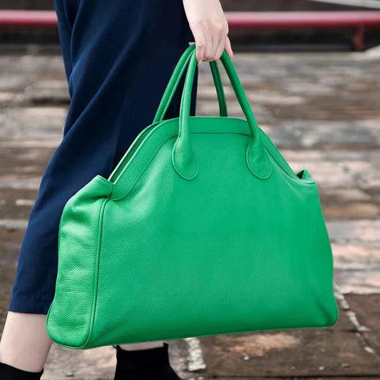 Women Luxury Bag Casual Tote Female Fashion Summer Beach Handbag Lady Popular Soft Cowhide Genuine Leather Shoulder Shopping Bag