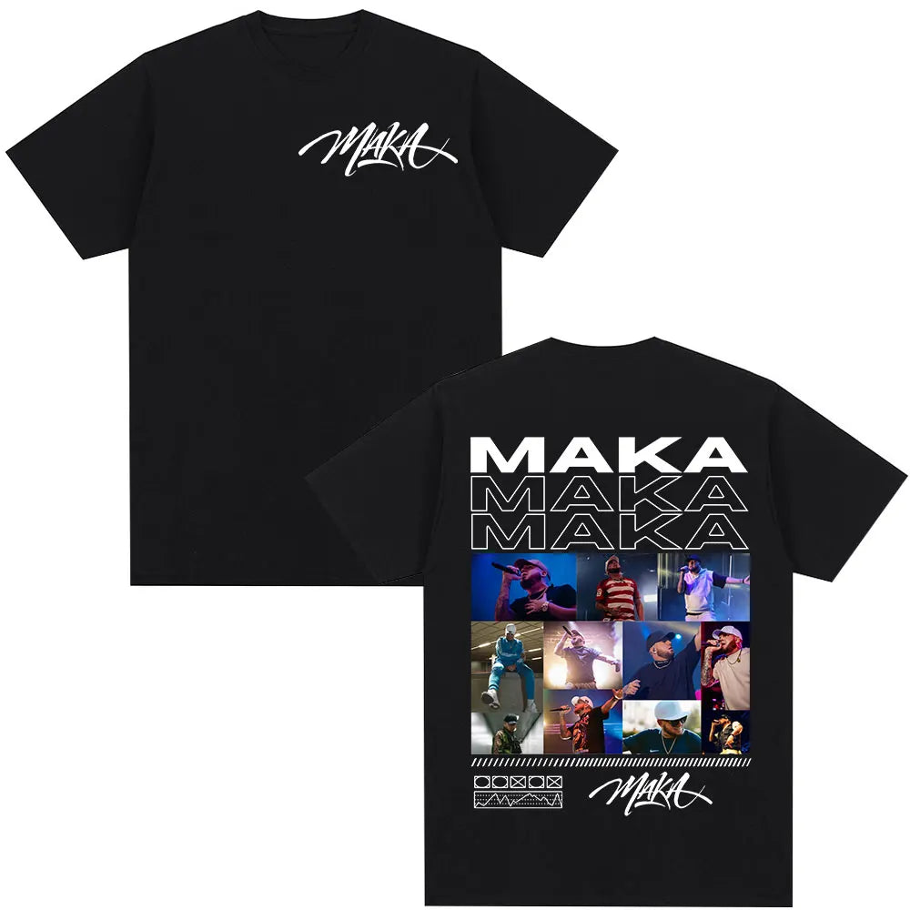 Rapper Maka Aura 2025 Tour Merch T Shirts Men Women Fashion Vintage Street T-shirt Casual Cotton Short Sleeve T Shirt Streetwear