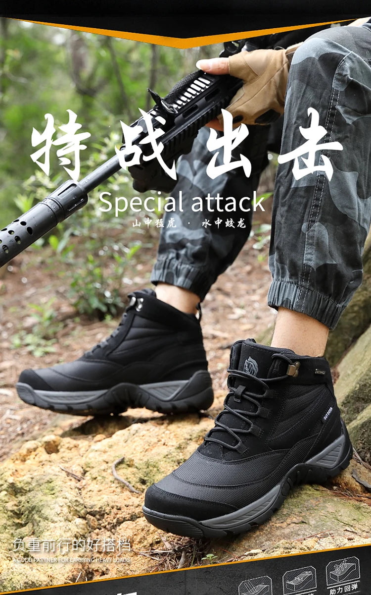 Men's Boot Combat Mens Ankle Boot Tactical Boot Male Shoes Work Safety Shoes Motocycle Boots Men Outdoor Hiking Shoes