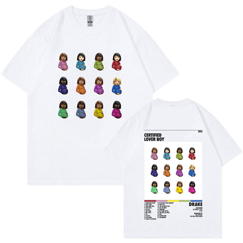 Rapper Drake Certified Lover Boy Album Print Graphic T Shirt Unisex Hip Hop Fashion T-shirt Men's 100% Cotton Oversized T-shirts