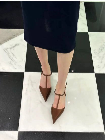 Women's Heeled Shoes New Sexy Pointed Toe Chunky Heel Slingbacks Shoes for Women High Heel Shoes Dress Party High Heel Sandals