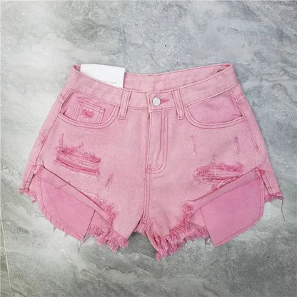 Summer Women High Waist Jean Shorts Y2K 2000s Ripped Denim Hot Pants Grunge Kpop Harajuku American Retro New Woman Shorts Jeans