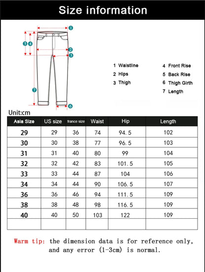2026 New Style Business Men's Jeans Casual Straight Stretch Fashion Classic Blue Black Work Pant Denim Trousers Male Clothing