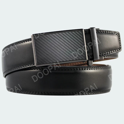 Mens Leather Belt Metal Automatic Genuine Leather Belts Leisure Fashion Ratchet Belts for Men Pants Fashion Genuine Leather Belt