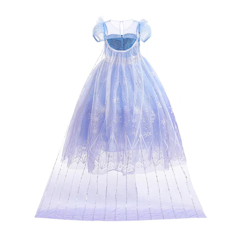 Halloween Girl Elsa Role Playing Dress Light Up Halloween Frozen Carnival Apparel Girls Birthday Cosplay Princess Glowing Dress