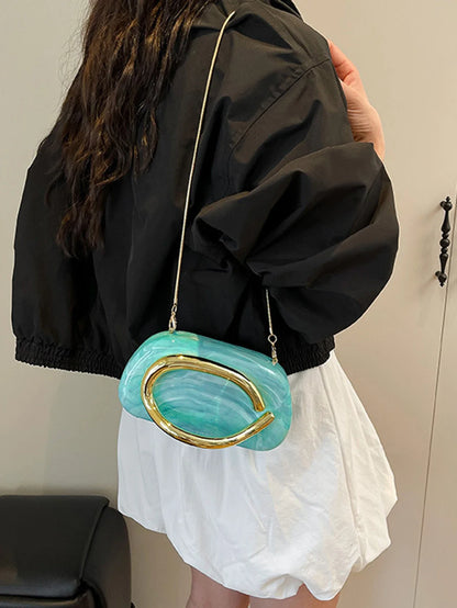 Women's Sealed Box Shaped Acrylic Clutch Fashion Dinner Wedding Party Handbag Elegant Luxury Designer Crossbody Shoulder Bag