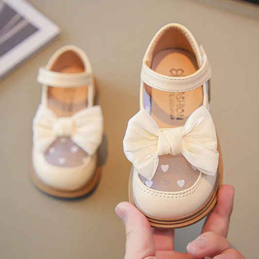 2026 Summer Fashionable Cute Round Toe Breathable Bow Sandals Comfortable Solid Color Casual Girls Lightweight Walking Shoes