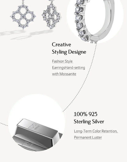 Luxury 3.25CTW D Color Moissanite Drop Earrings for Women High Quality S925 Sterling Silver Engagement Wedding  Jewelry