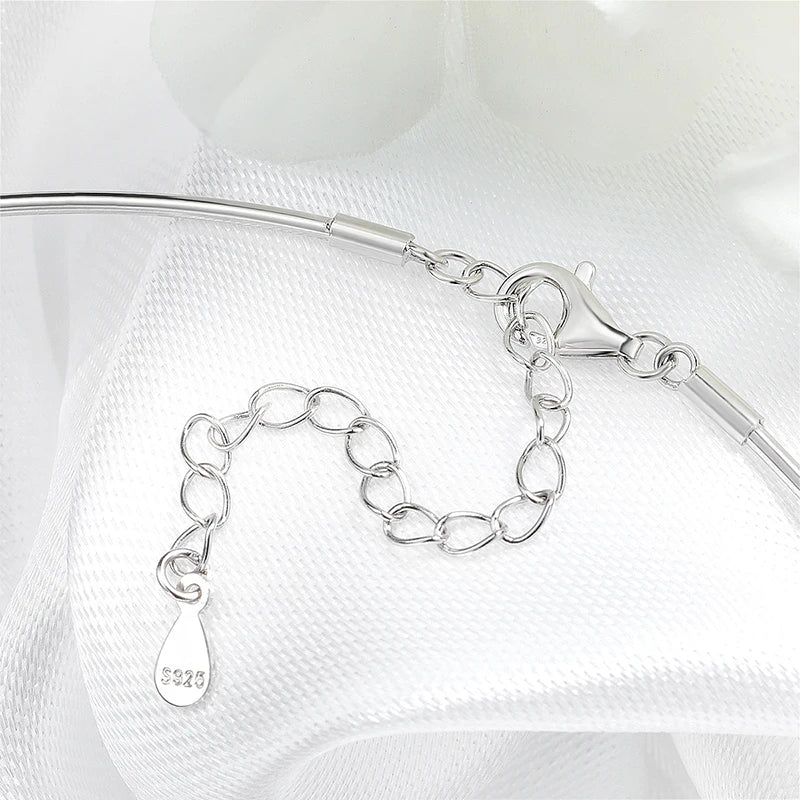 3CT Oval Cut Moissanite Necklace for Women Men Classic Neck Chain 1mm Lab Diamond Pendant 925 Sterling Silver Jewelry