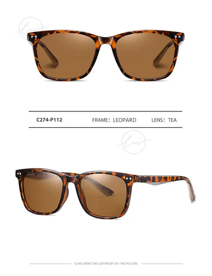 Brand Polarized Sunglasses Men Women Fashion Square Shades Leopard Frame Ladies Travel UV400 Goggles Driving Sun Glasses