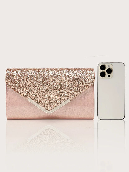 Gorgeous and elegant sparkly women's clutch bag, paired with a gorgeous rhinestone necklace, earrings and bracelet set of four.