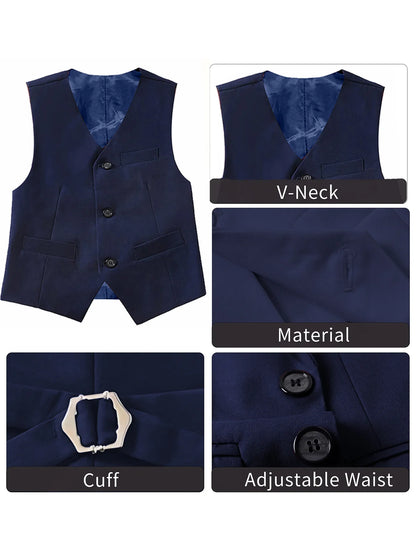 Boys Suit Vest Casual College Party Wedding Kids Vest Size 4-16Y