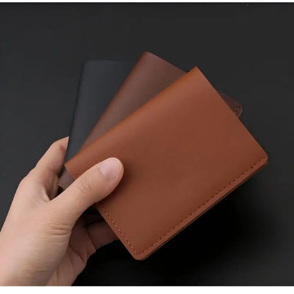 Homefish Petit portefeuille en cuir PU de couleur unie pour femme, sac à main court simple avec boutons, porte-cartes de crédit ultra fin, porte-monnaie