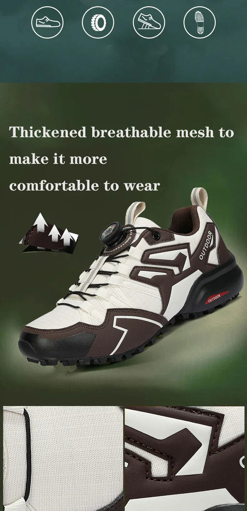 Men's Casual Sports Shoes Size 40-47 Rotating Lace-Up Men's Shoes Outdoor Non-Slip Breathable Comfortable Men's Sports Shoes