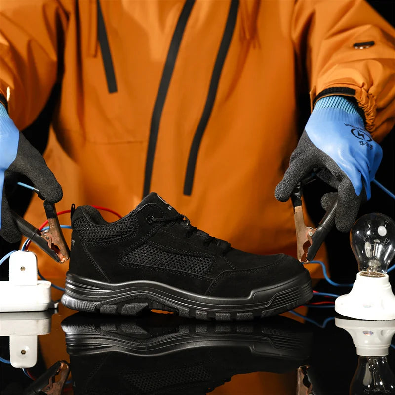 Fashion 2025 Plastic Toe Summer Breathable Labor Shoes Composite Toe Cap Indestructible Work Safety Boots Sneakers Male Footwear