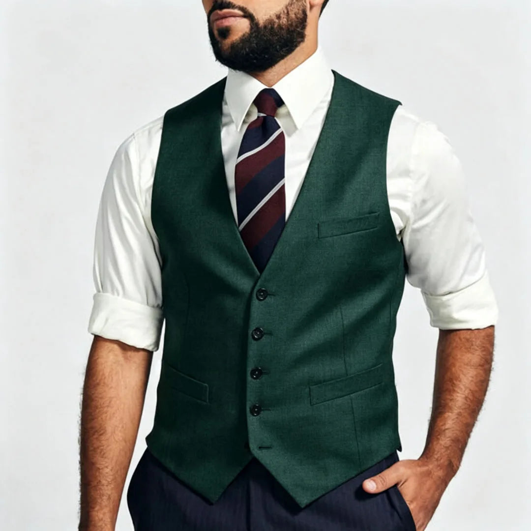 Men Vest Dark Gray Single Breasted V Neck Solid Waistcoat For Wedding Banquet Business Work Office Casual Daily Men Suit Vest