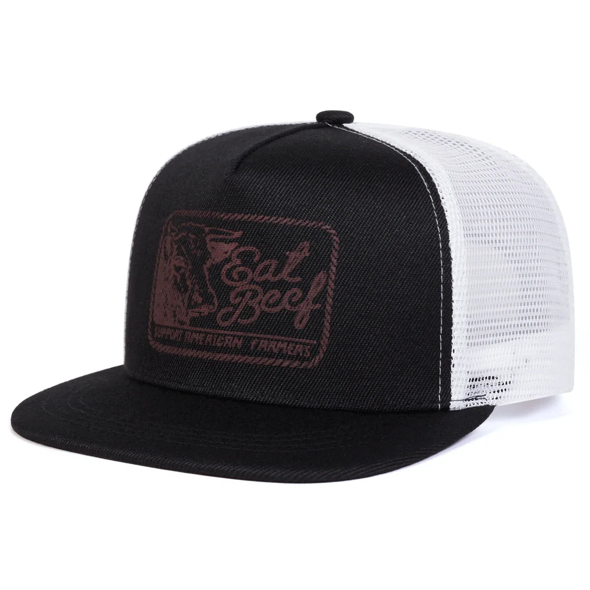 Unisex EAT BEEF Letter Embroidery Hip-hop Net Hats Spring Summer Outdoor Adjustable Casual Baseball Caps Sunscreen Hat Cap
