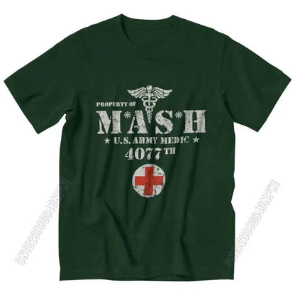 Vintage Mash Tv Show Men T Shirt 100% Cotton Tee Tshirts Summer T-Shirt Gift Women Unisex Clothes Novelty Design