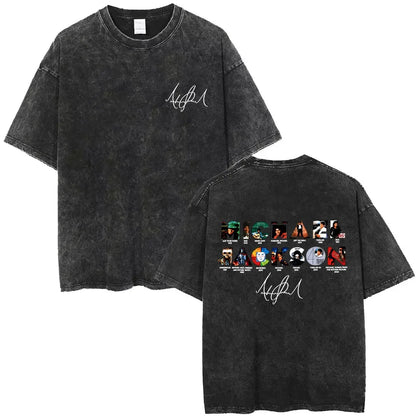 Vintage Washed Michael Jackson King of Pop T-shirt Men Women Retro Gothic Rock T-shirts Men's Punk Oversized T Shirts Streetwear