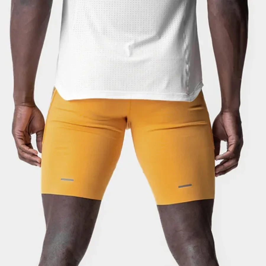 Men's Workout Shorts Quick Dry Skinny Running Shorts Gym Fitness Jogger Stretch Slim Fit Bodybuilding Short Pants Activewear