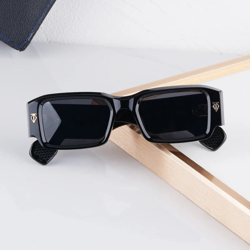 Handmade Thick Acetate Classical Sunglasses Rectangle Luxury Brand Design Style Top Quality Patchwork UV400 Unisex Gafas