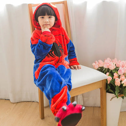 Spider Plush Onesie Pajamas for Adults  Winter Fleece Sleepwear Cool Superhero Costume Birthday Christmas Gift