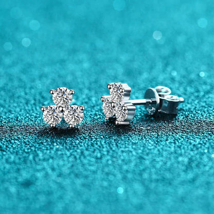 3mm All Moissanite Earrings Woman Wedding Fine Jewely 925 sterling silver With Gold Plated Studs Earring Women's Earrings
