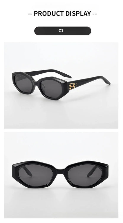 Fashion Cat Eye Retro Men Sunglasses High Quality Acetate UV400 Protection Top Brand Women Sunglasses Support Custom Lenses