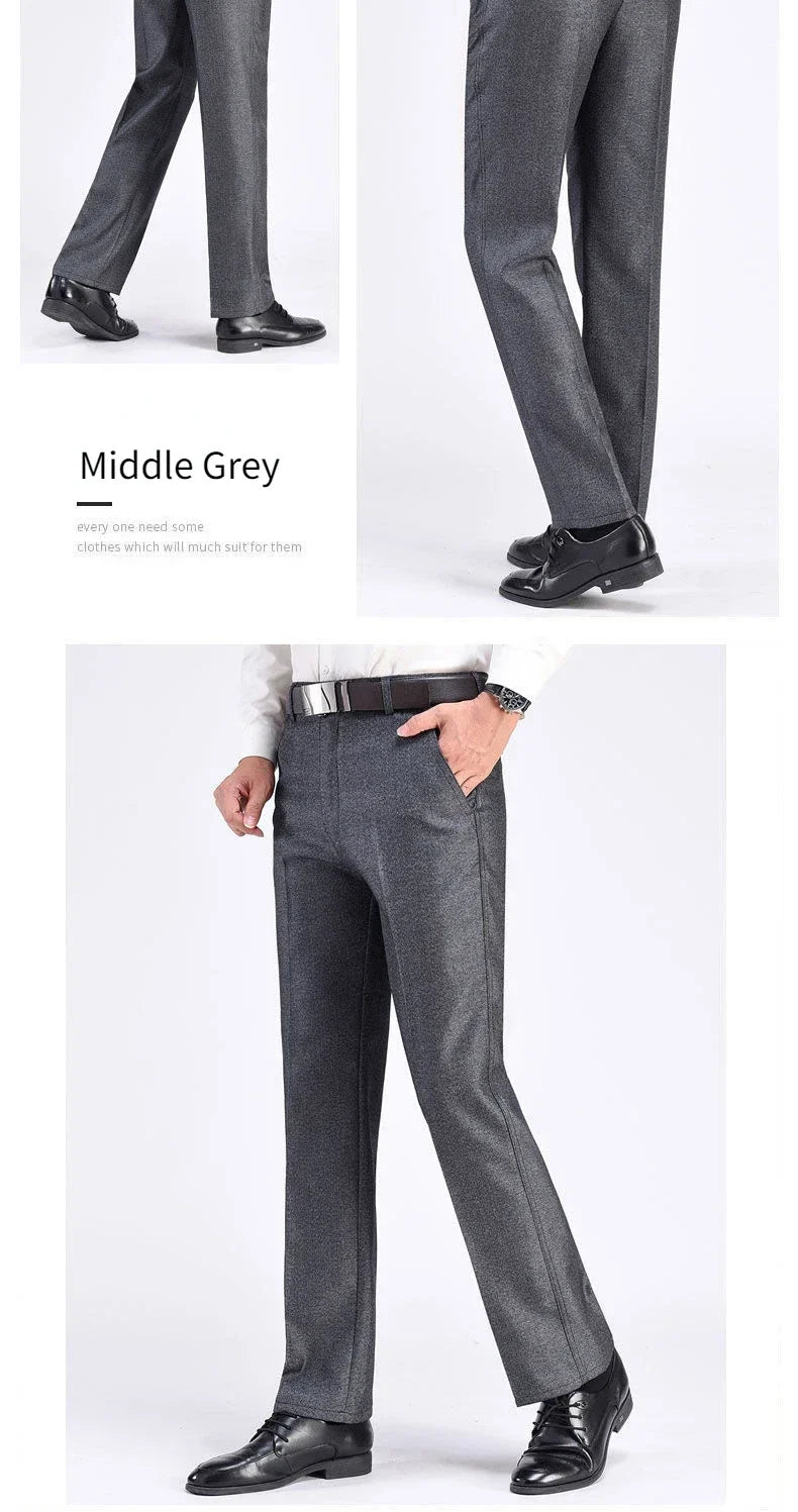 Mens Summer Casual Suit Thin Pants Classic Formal Business Fashion Autumn Thick Stretch Trousers Male Brand Clothes GOZBKF