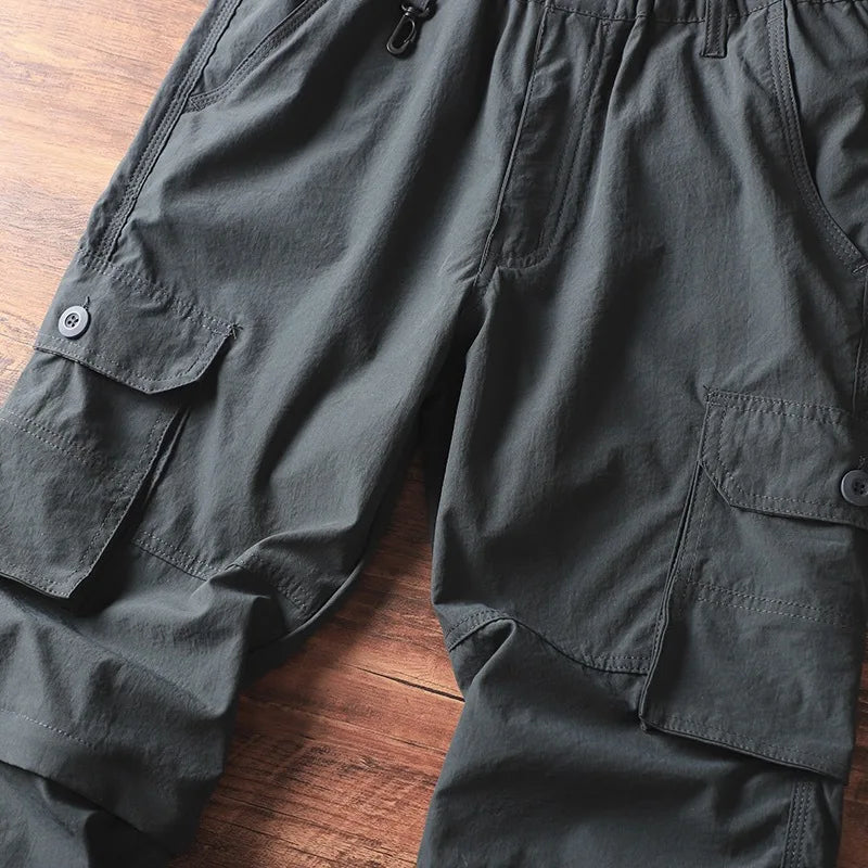 Men's Lightweight Cargo Pants Straight Casual Sport Shorts Summer Quick Drying Breathable Outdoor Fishing Hiking Climbing Pants