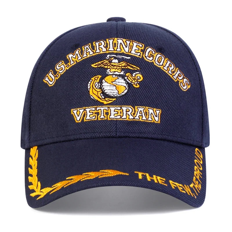 U.S. MARINE CORPS VETERAN Letter Embroidery Baseball Caps Spring and Autumn Unisex Outdoor Adjustable Casual Hats Sunscreen Hat