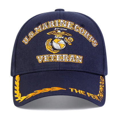 U.S. MARINE CORPS VETERAN Letter Embroidery Baseball Caps Spring and Autumn Unisex Outdoor Adjustable Casual Hats Sunscreen Hat