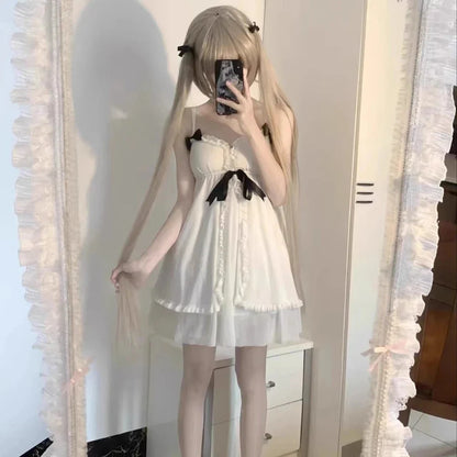 Anime Yosuga No Sora Kasugano Sora Cosplay Costume Girls Sweet Lolita Dress Pajamas Summer Nightgown Ruffle Nightwear Clothes