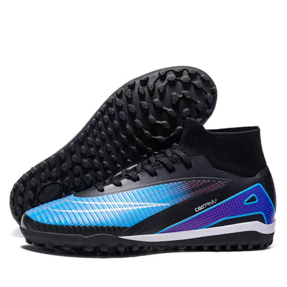 Men Professional Soccer Shoes Outdoor High-Top Sports Football Boots Long Spikes Artificial Grass Training Non Slip Sneakers