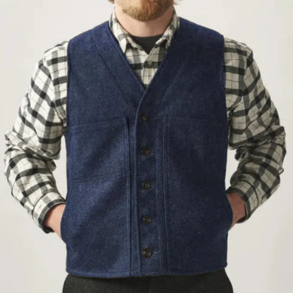 Men Vest Army Green Herringbone Single Button Waistcoat For Wedding Birthday Banquet Party Business Office Work Men Suit Vest