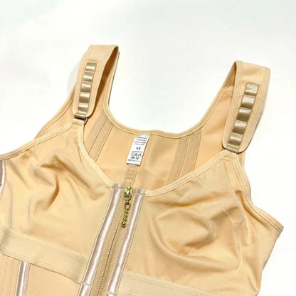 Shapewear Women Fajas Waist Trainer Tummy Control Vest Body Shaper 17 Steel Bones 3-Row Hooks Zipper Adjustable Strap