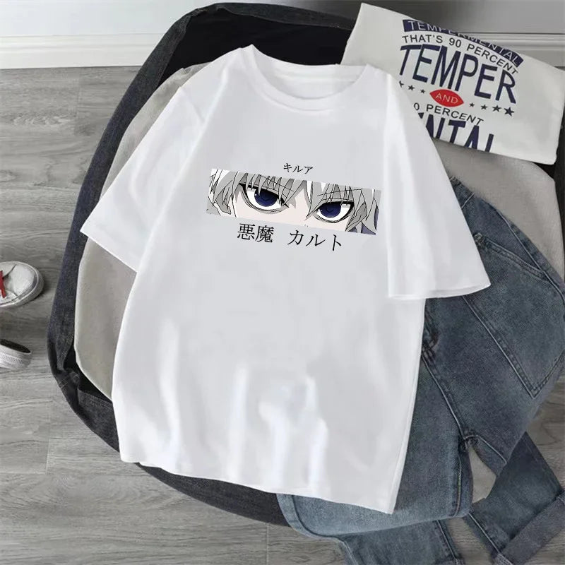 Anime Hunter X Hunter T-shirt Japan Manga Hisoka Killua Zoldyck Kawaii Funny T Shirts Kurapika Devil Eye Short Sleeve Tee Tops