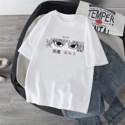 Anime Hunter X Hunter T-shirt Japan Manga Hisoka Killua Zoldyck Kawaii Funny T Shirts Kurapika Devil Eye Short Sleeve Tee Tops