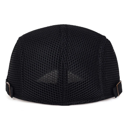 Men Mesh Newsboy Caps British Painters Hats Spring and Summer Ventilate Berets Adjustable Flat Cap Hip Hop Berets