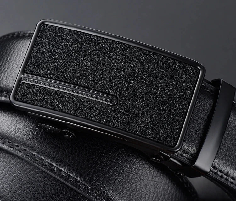 2026 New Cow Genuine Leather Men's Belt Cowhide Strap for Male Automatic Buckle Belts for Men Black Buckle Belts