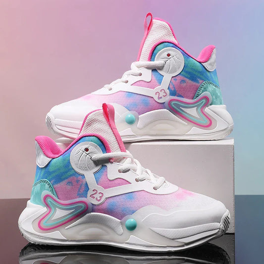 Children Basketball Shoes Breathable Mesh Boys Fashion Sneakers Girls School Sport Shoes Kids Casual Trainers Outdoor Athletic
