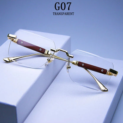 Fashion Rimless Sunglasses For Men Designer Square Sunglasses Women 2024 Trendy Retro Gafas De Sol Hombre Lunette Soleil Femme