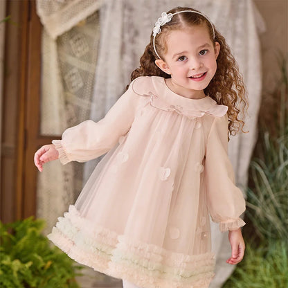 Children Princess Mesh Dress Girls Clothes Autumn Spring Long Sleeve Kids Elegant Dress Sweet Outdoor Party DB1261889