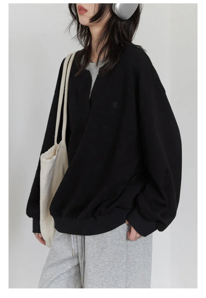 Korean Women Sweatshirts Loose Casual New Contrast Splicing Hoodie Female Top Woman T Shirt Pullover Spring Autumn 2025
