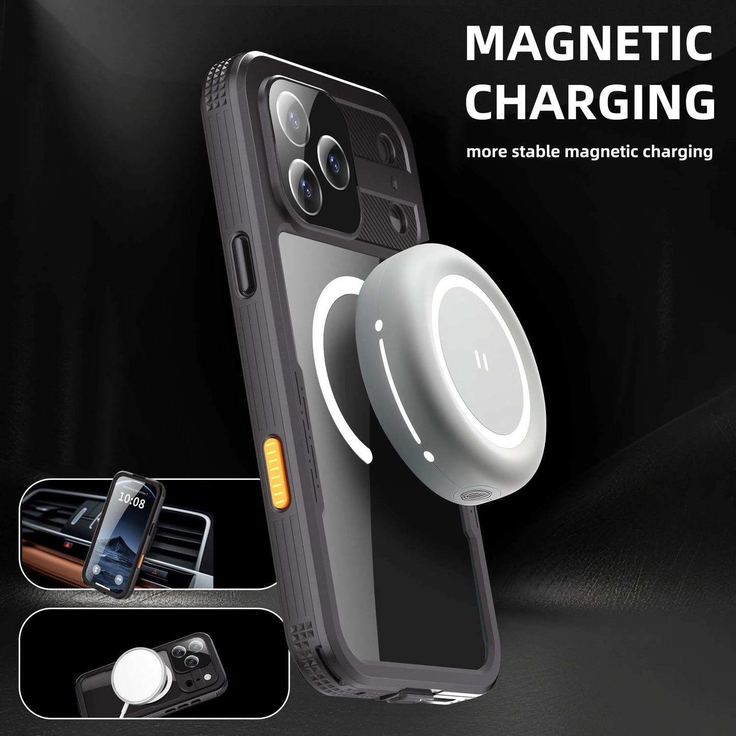 Magnetic Shockproof Dustproof IP68 Waterproof Phone Case for Apple 17Promax/ 17Pro /Air / 17 - Durable Protective Cover