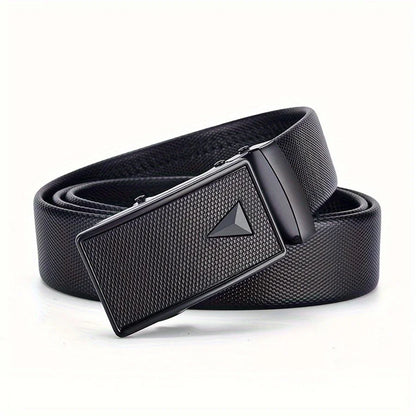 Men's Leather Belt with Automatic Buckle, Korean Version Trendy and Casual Middle-Aged and Young Business Leather Pants Belt