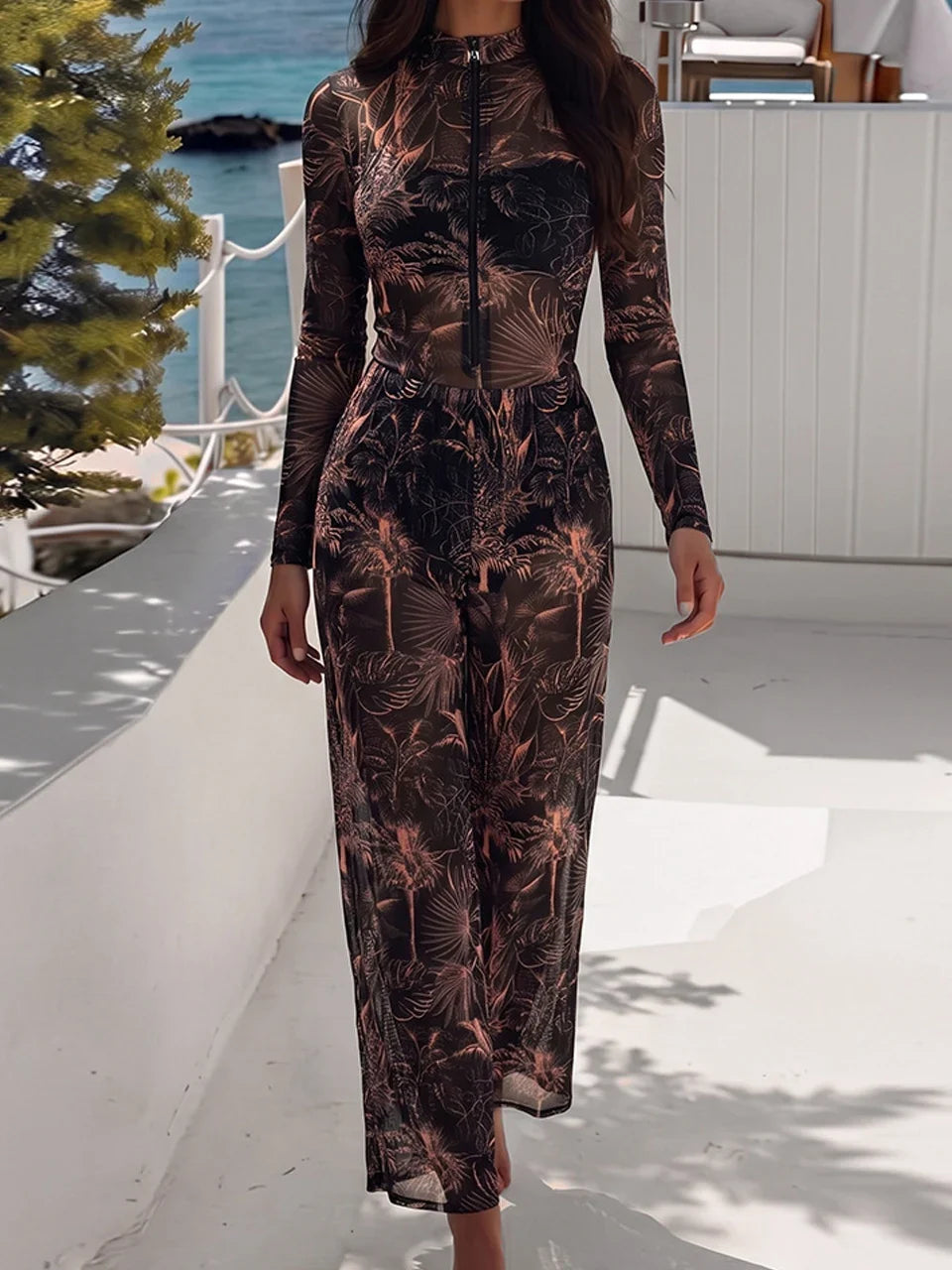 One Piece Sun Protection Swimwear 2026 Women Long Sleeved Print Swimsuit Female Sports Bathers Swimming Bodysuit Beach купальник