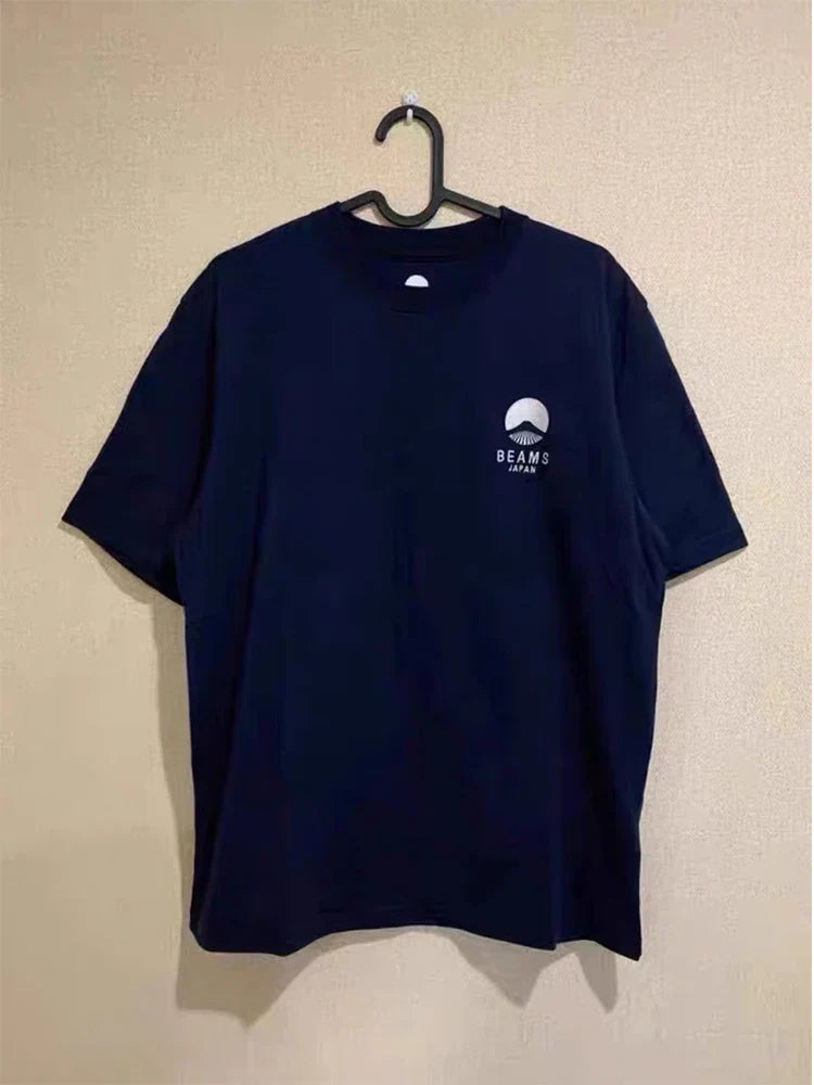 Limited Edition Japan Fuji Mountain Embroidered Loose Couple Men Women Short Sleeve T-Shirt Cotton Summer Casual O-Neck Tops